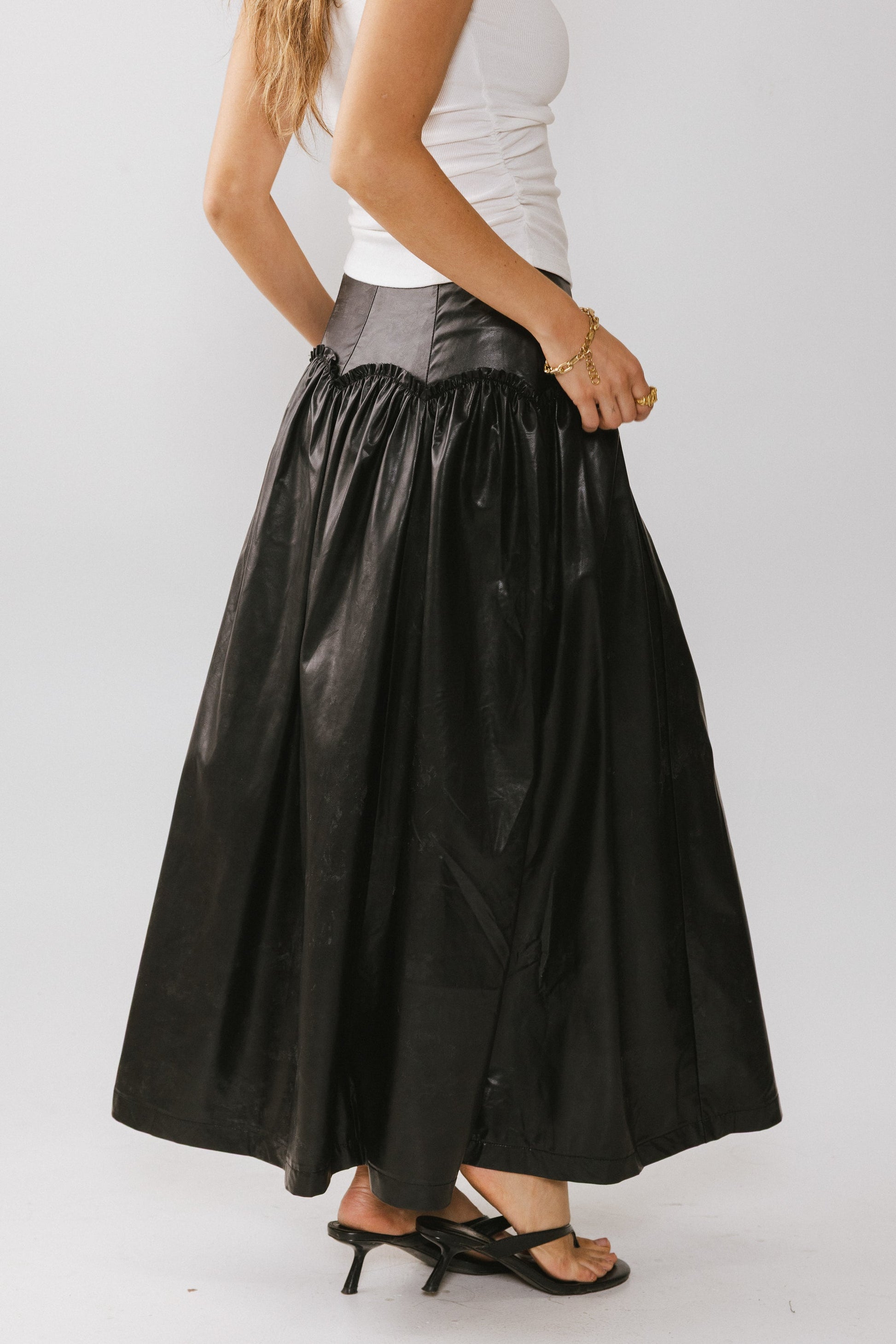Benson Vegan Leather Maxi Skirt - FINAL SALE
