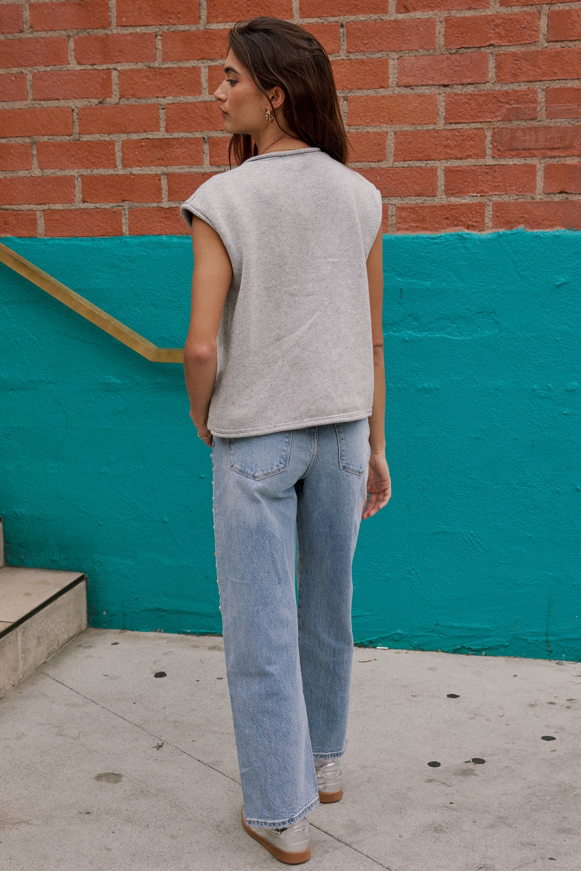 Paige Knit Sweater in Grey