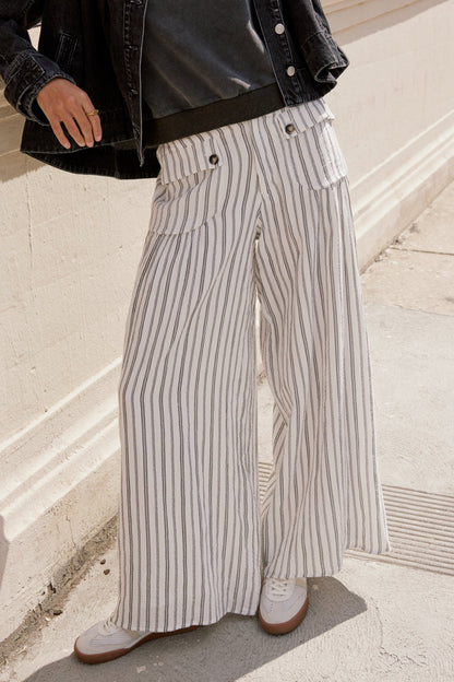 Mayson Wide Leg Pants in White - FINAL SALE