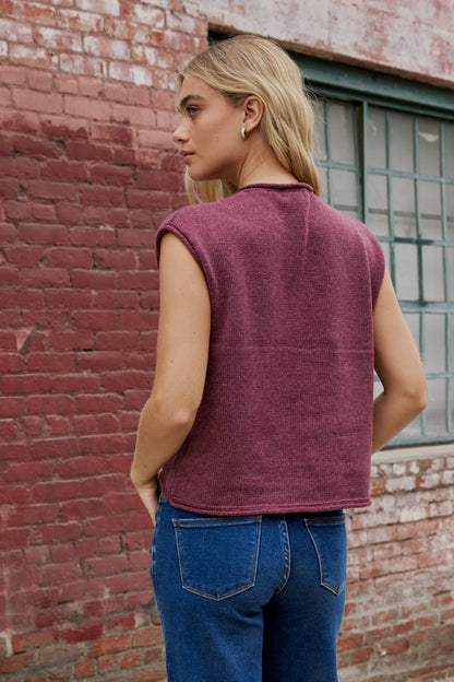Paige Knit Sweater in Burgundy - FINAL SALE