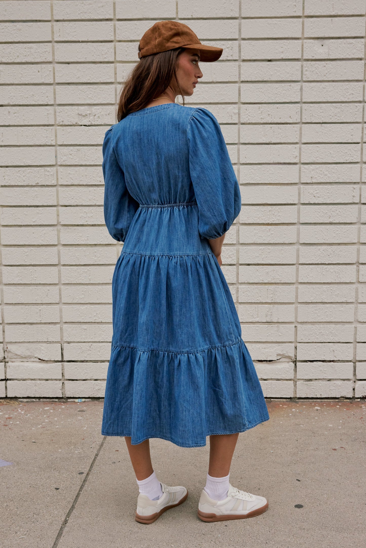 Nadia Midi Dress in Light Wash - FINAL SALE