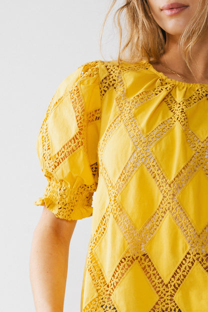 Noelle Loose Blouse in Yellow - FINAL SALE