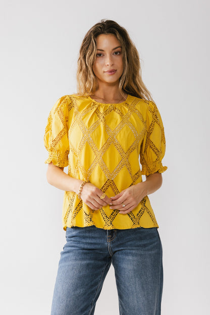Noelle Loose Blouse in Yellow - FINAL SALE