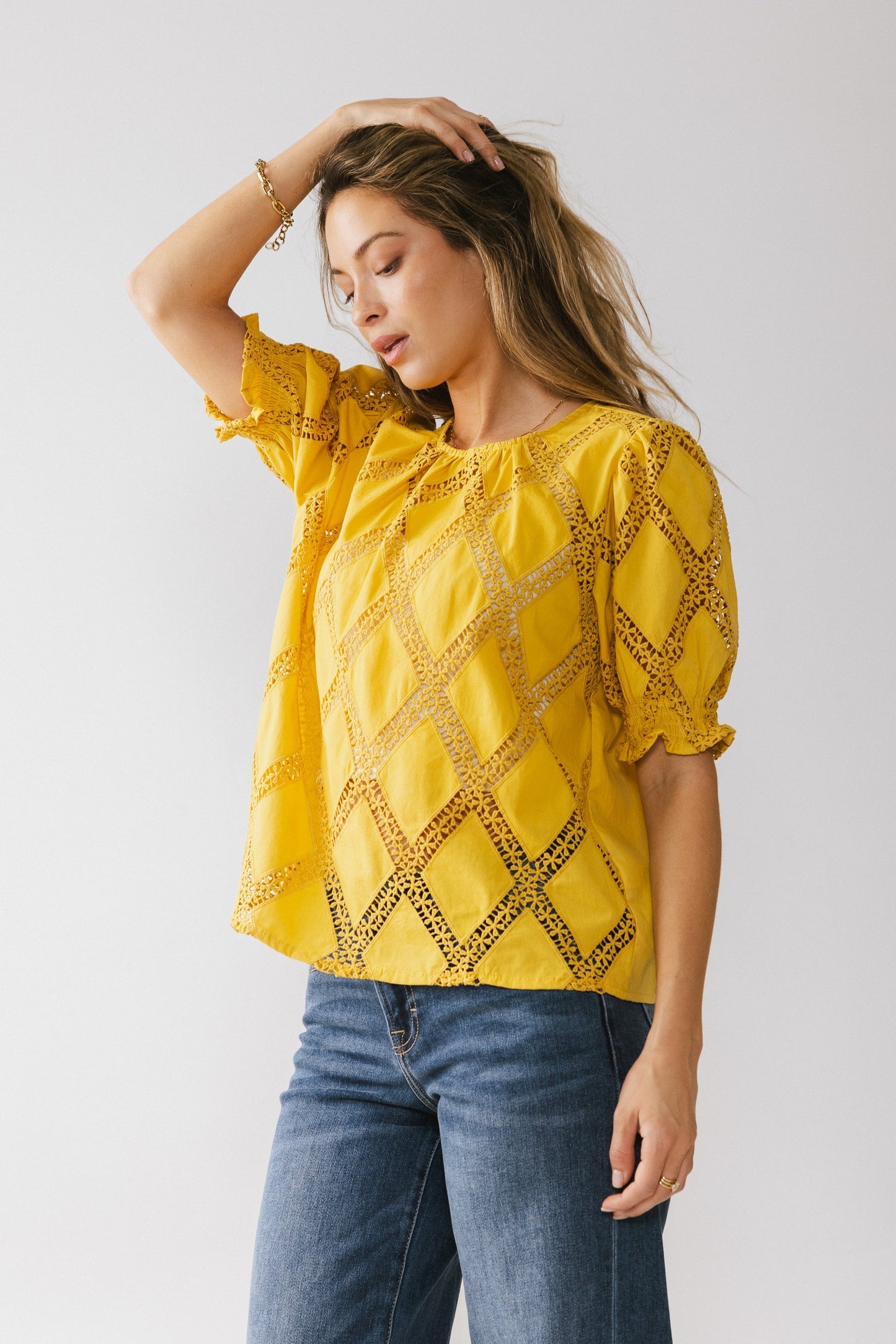 Noelle Loose Blouse in Yellow - FINAL SALE