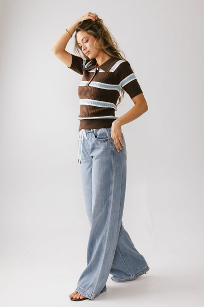 Eva Drawstring Wide Leg Jeans - FINAL SALE