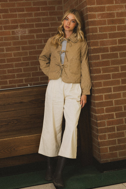 Casey Cropped Wide Leg Pants in Ivory - FINAL SALE