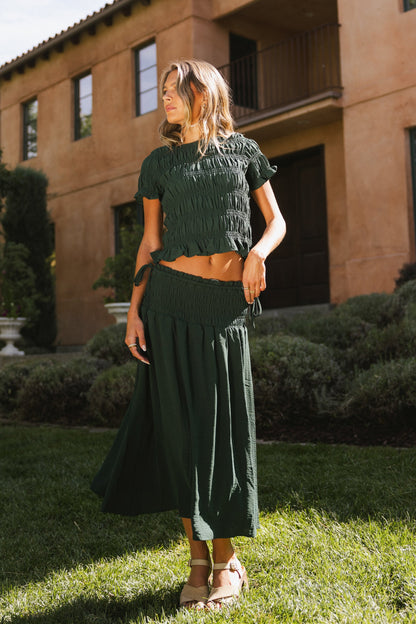 Micah Smocked Maxi Skirt in Teal - FINAL SALE