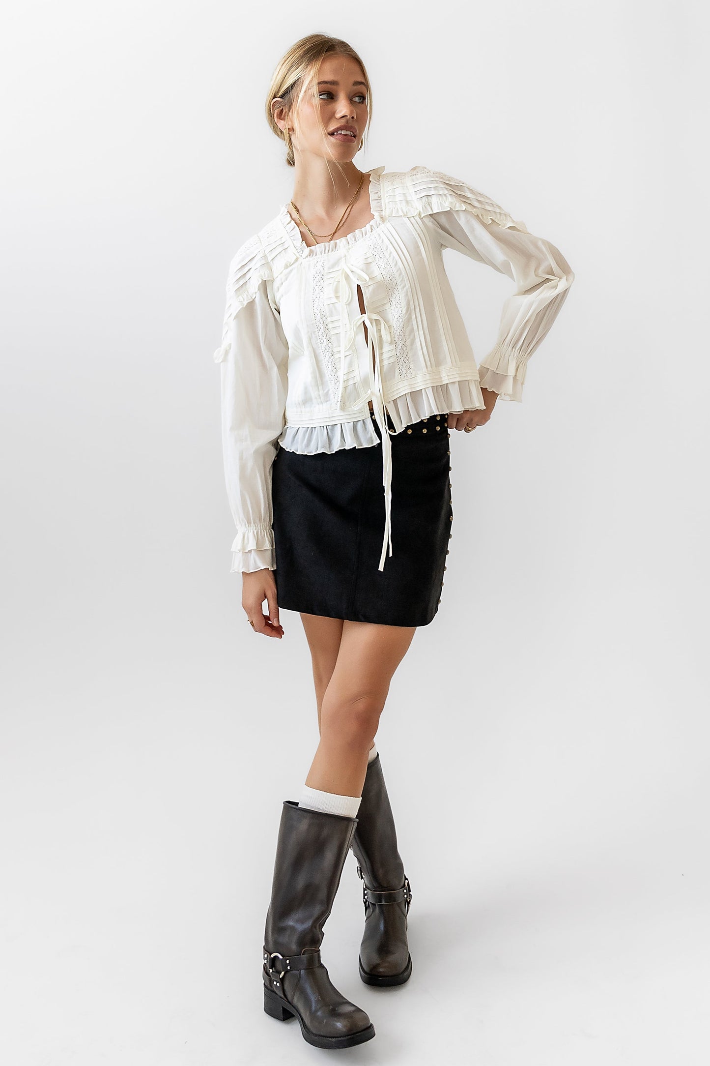 Kori Studded Mini Skirt in Black - FINAL SALE