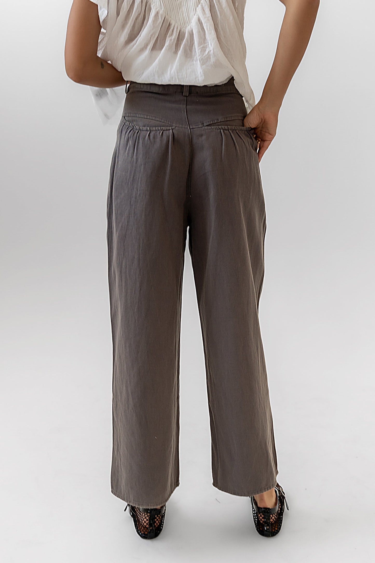 Casey Cropped Wide Leg Pants in Grey - FINAL SALE