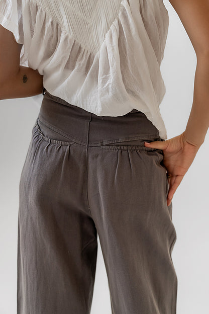 Casey Cropped Wide Leg Pants in Grey - FINAL SALE