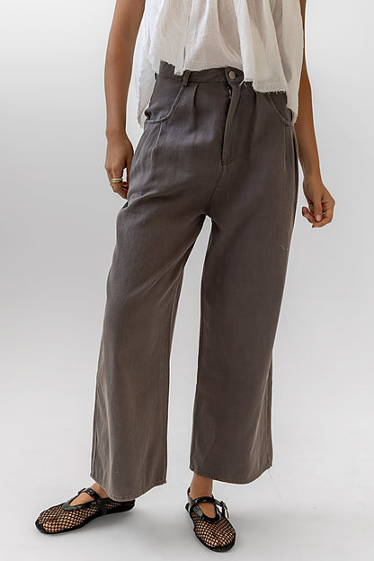 Casey Cropped Wide Leg Pants in Grey - FINAL SALE