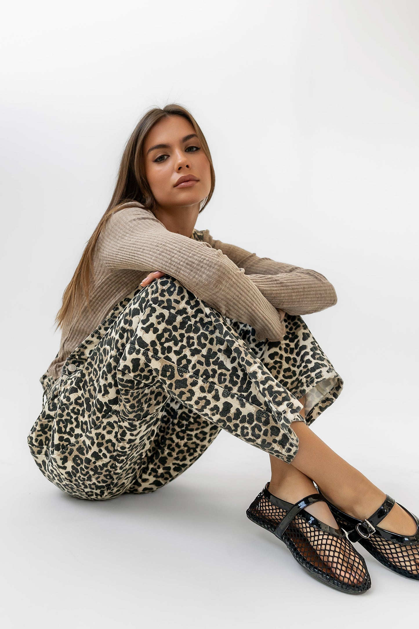 Tansy Denim Overalls in Leopard - FINAL SALE
