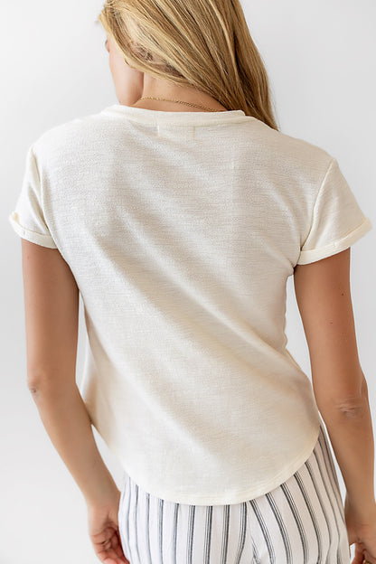 Selena Rolled Sleeve Shirt in Off White - FINAL SALE