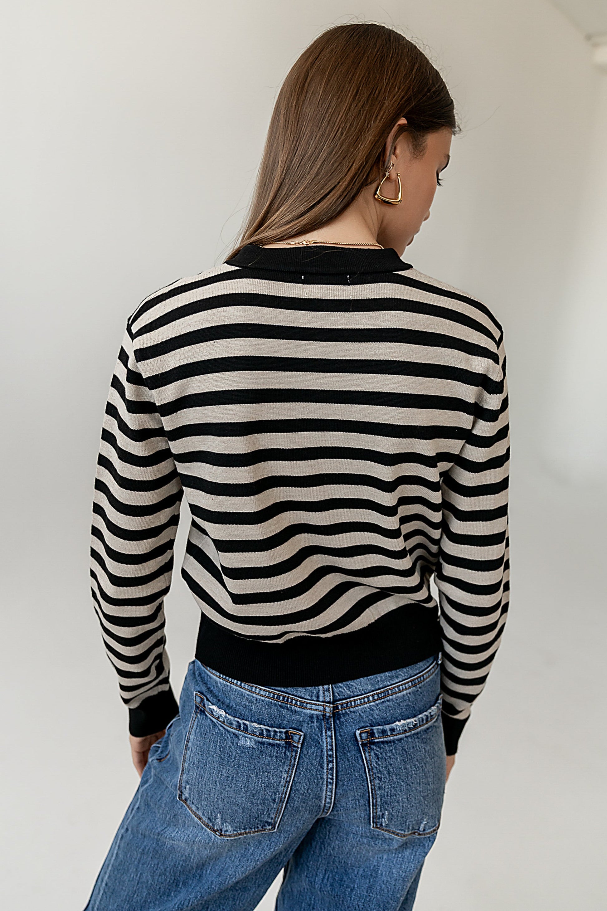 Kali Striped Sweater in Taupe - FINAL SALE
