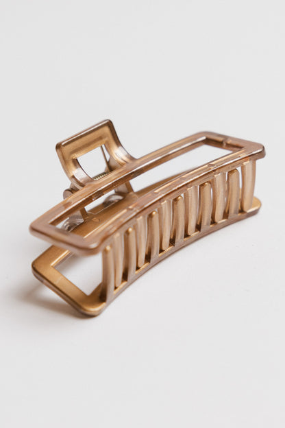 Abstract Cutout Claw Clip in Beige - FINAL SALE