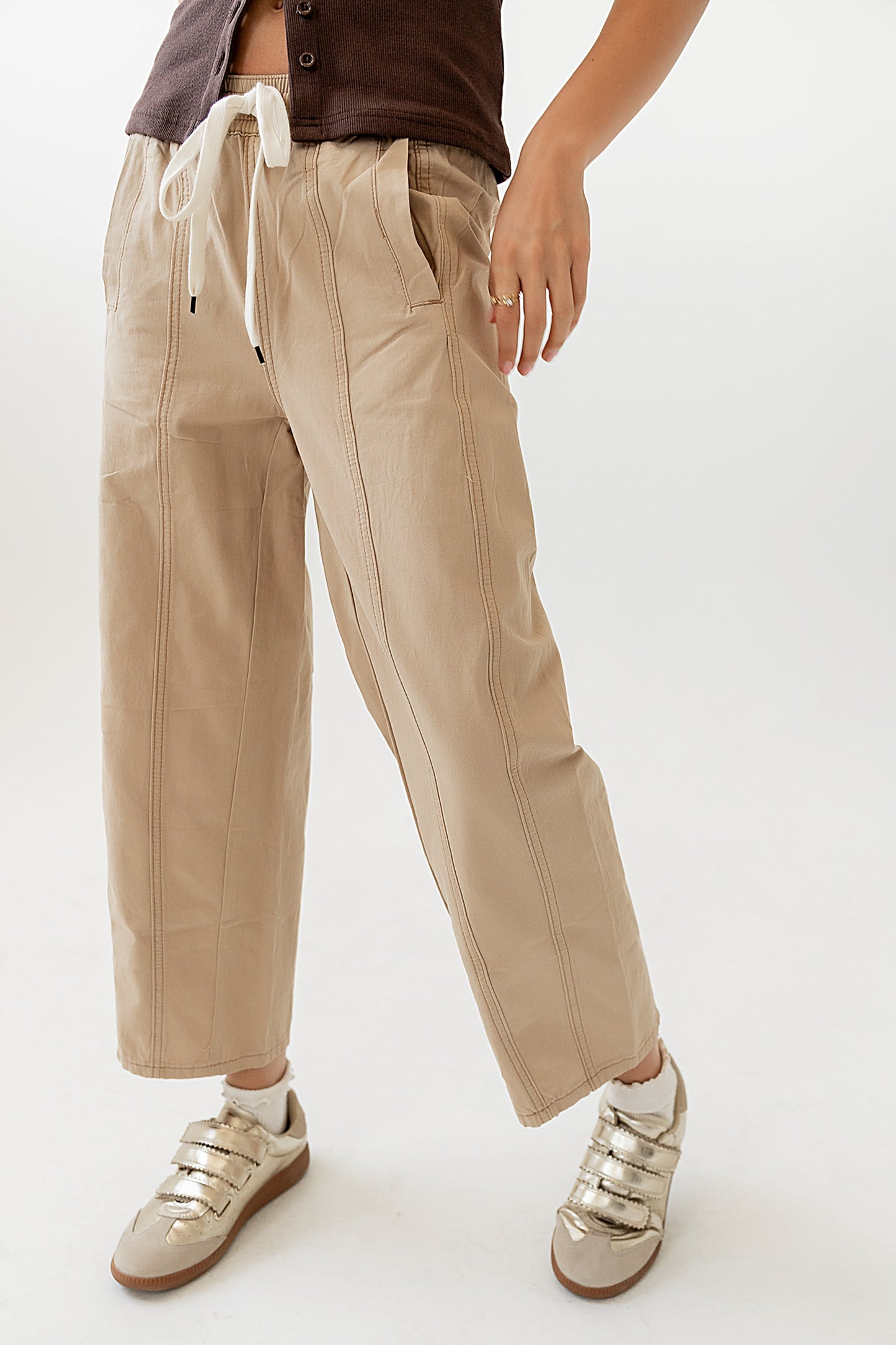 Khai Cropped Pants in Tan - FINAL SALE
