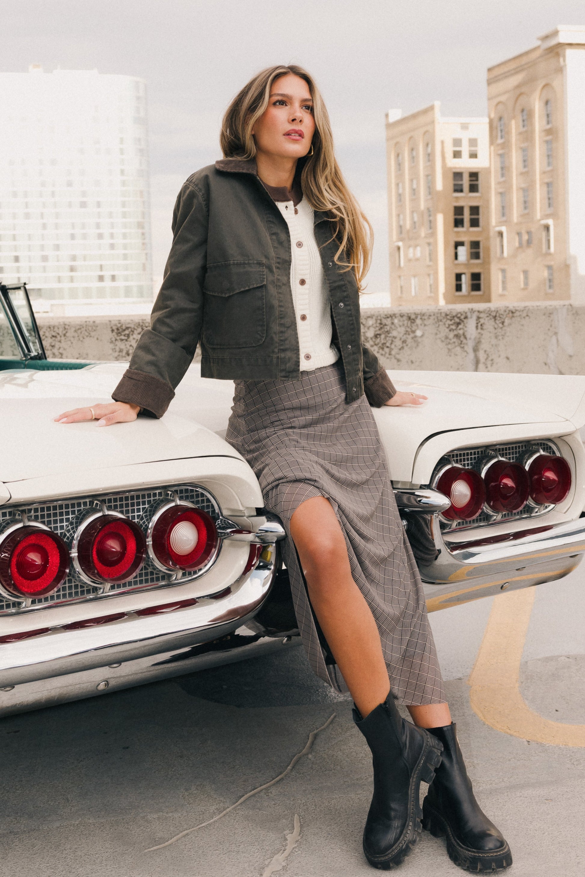 Krue Contrast Jacket in Olive - FINAL SALE