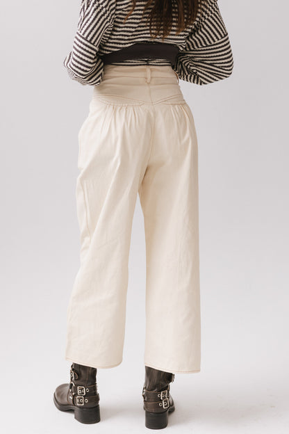 Casey Cropped Wide Leg Pants in Ivory - FINAL SALE