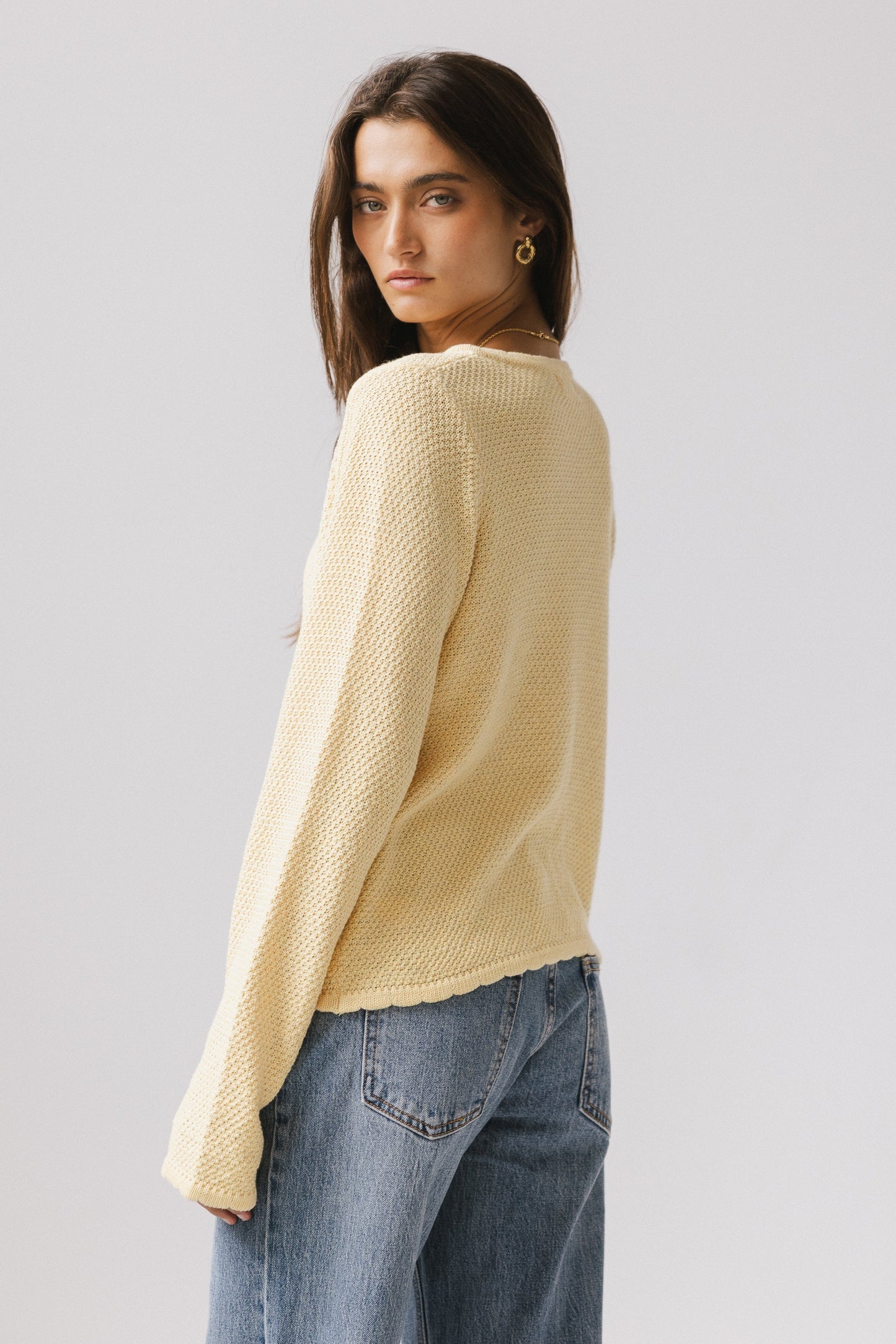 Azuline Knit Cardigan in Yellow - FINAL SALE