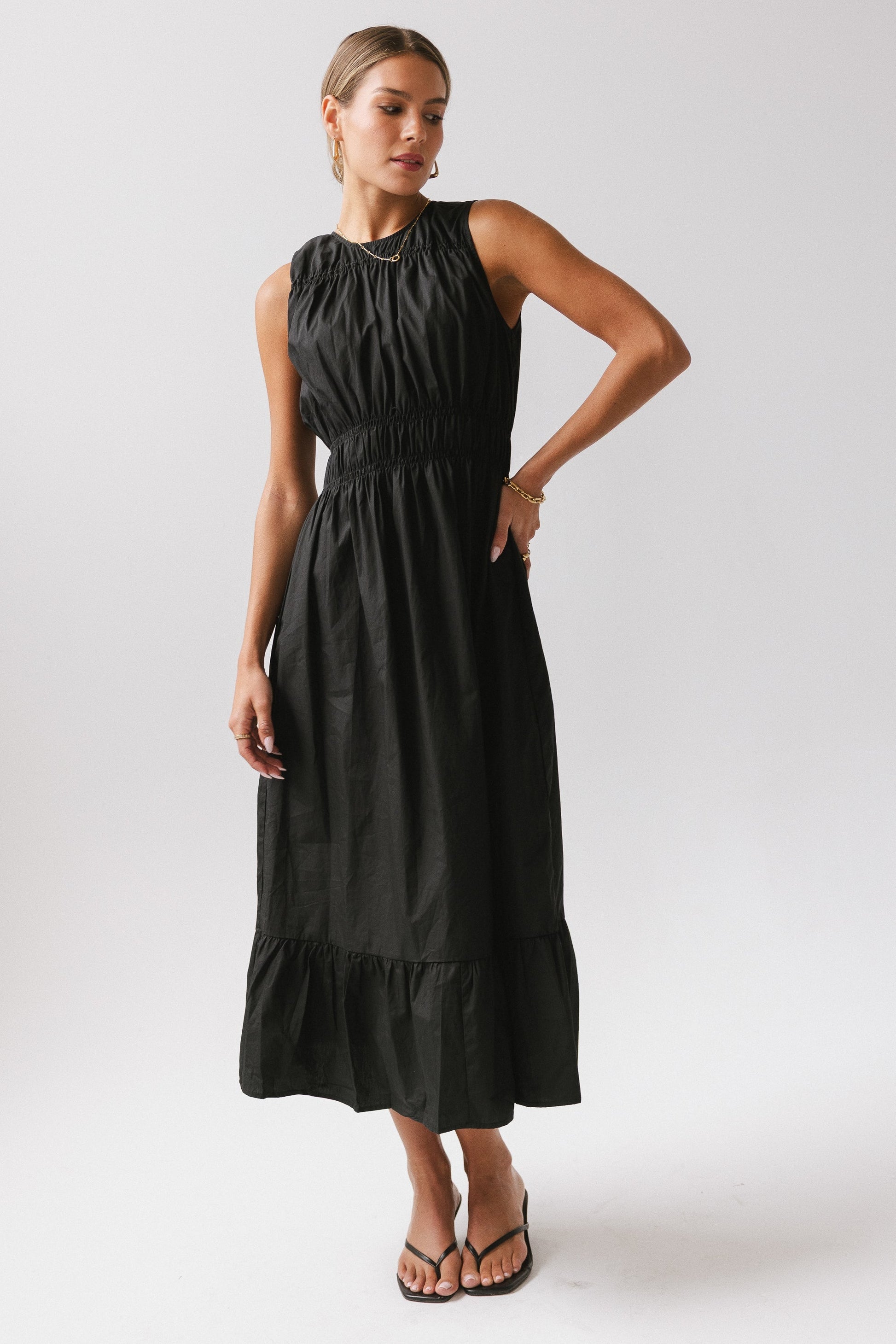 Carmina Tiered Dress in Black - FINAL SALE