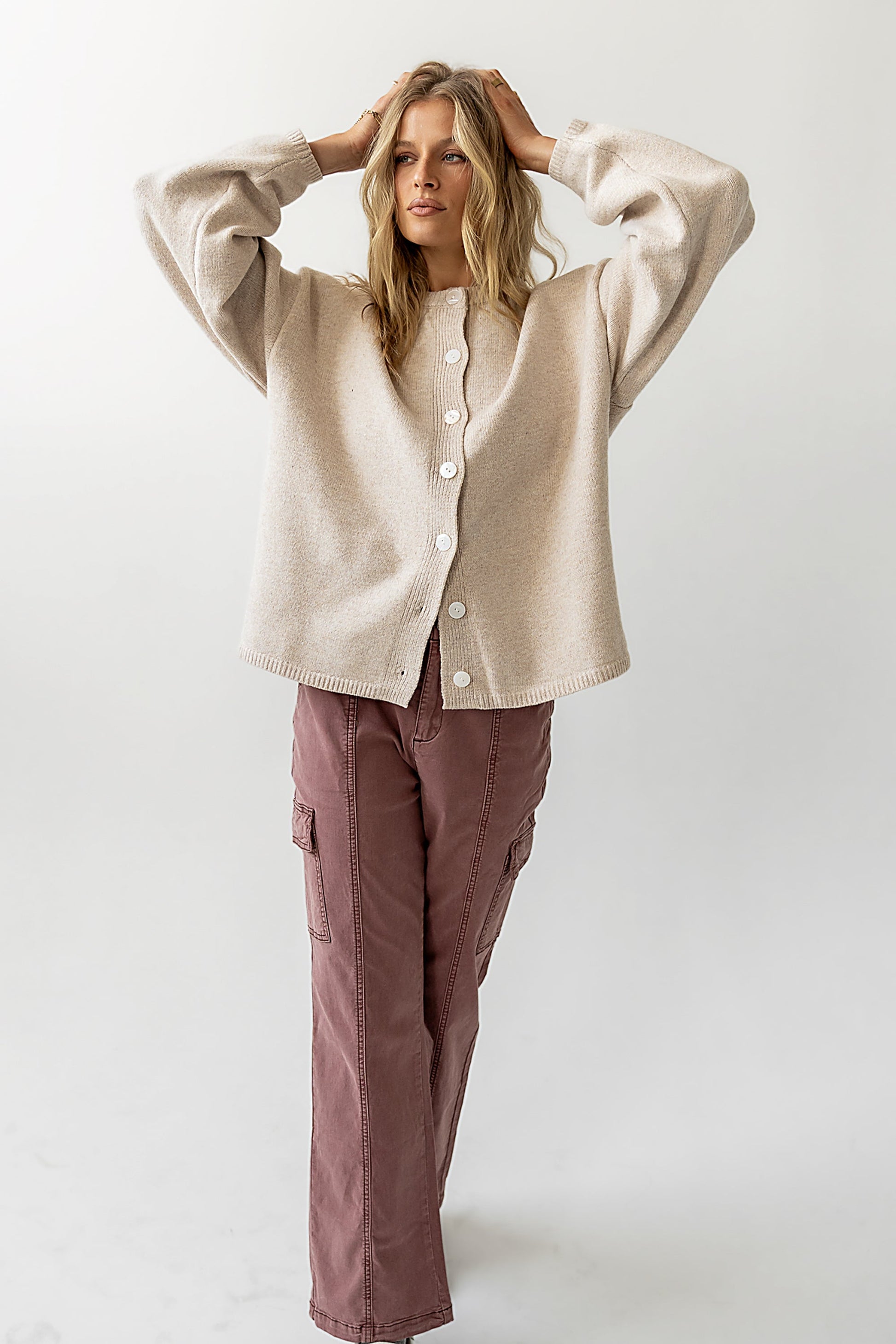 Kaia Knit Cardigan in Oatmeal