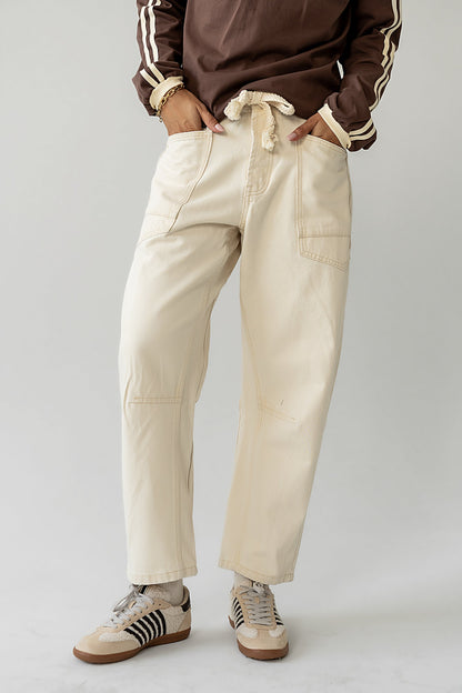 Jocelyn Barrel Jeans in Cream - FINAL SALE