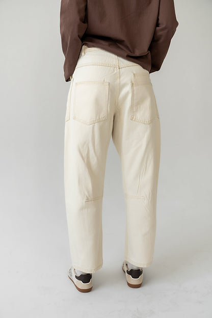 Jocelyn Barrel Jeans in Cream - FINAL SALE