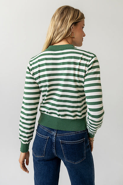 Kali Striped Sweater in Green - FINAL SALE