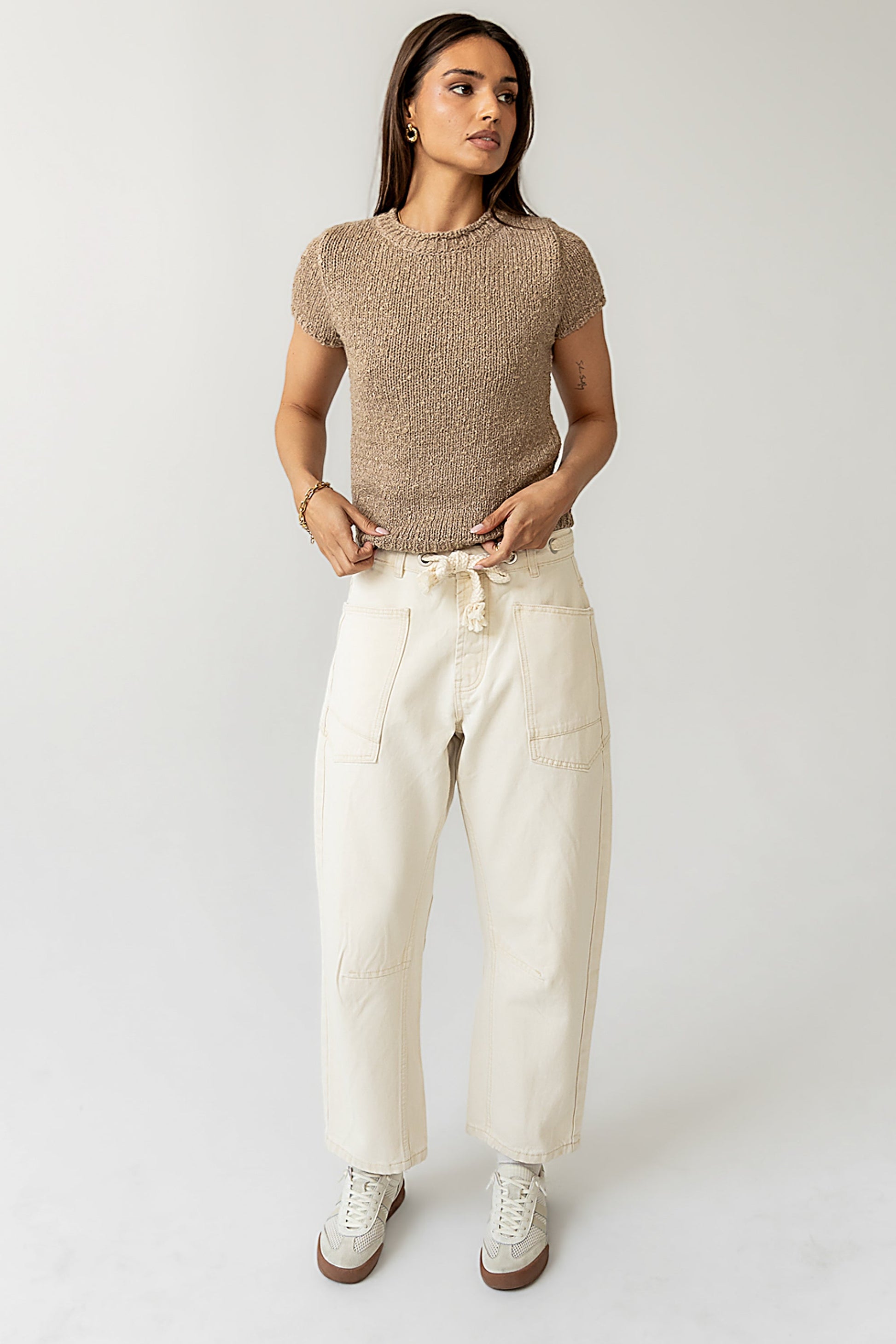 Jocelyn Barrel Jeans in Cream - FINAL SALE
