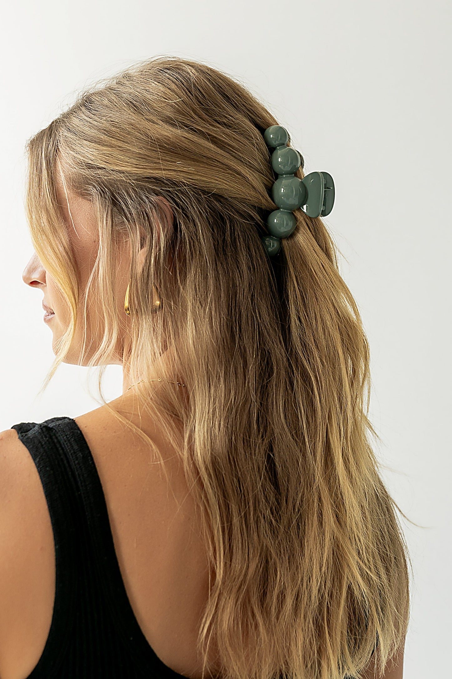 Pearl Claw Clip in Sage