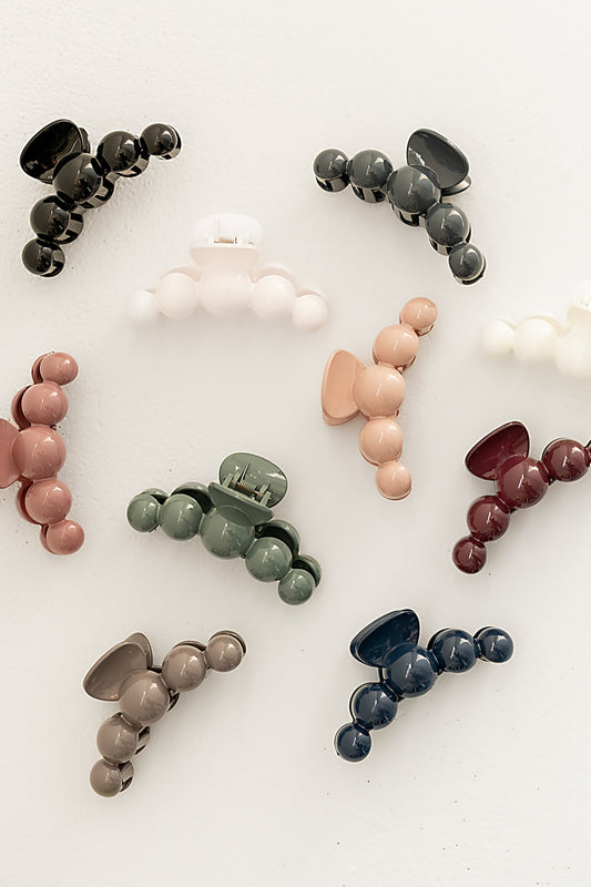 Pearl Claw Clip in Burgundy