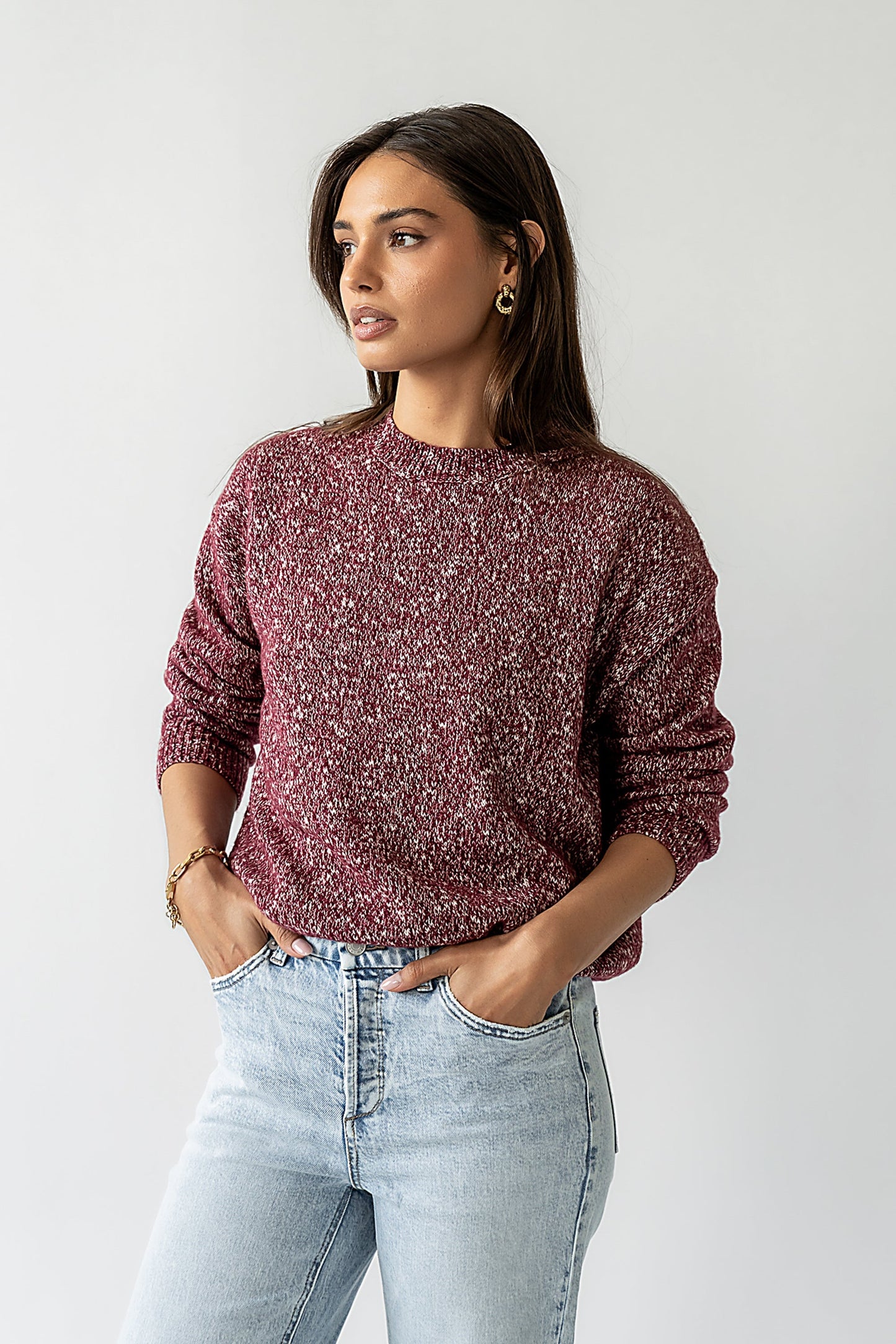 Daphne Knit Sweater in Burgundy