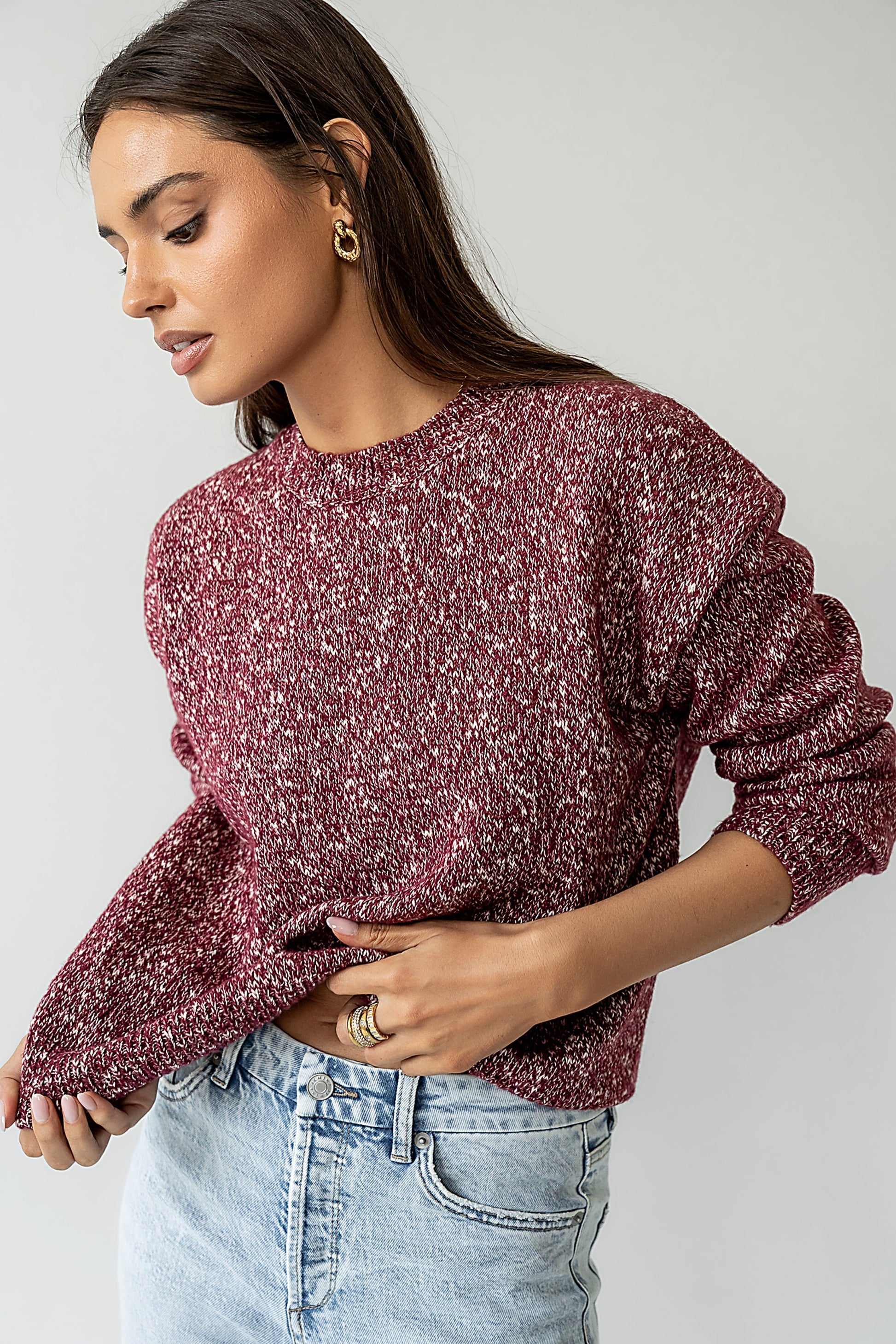 Daphne Knit Sweater in Burgundy