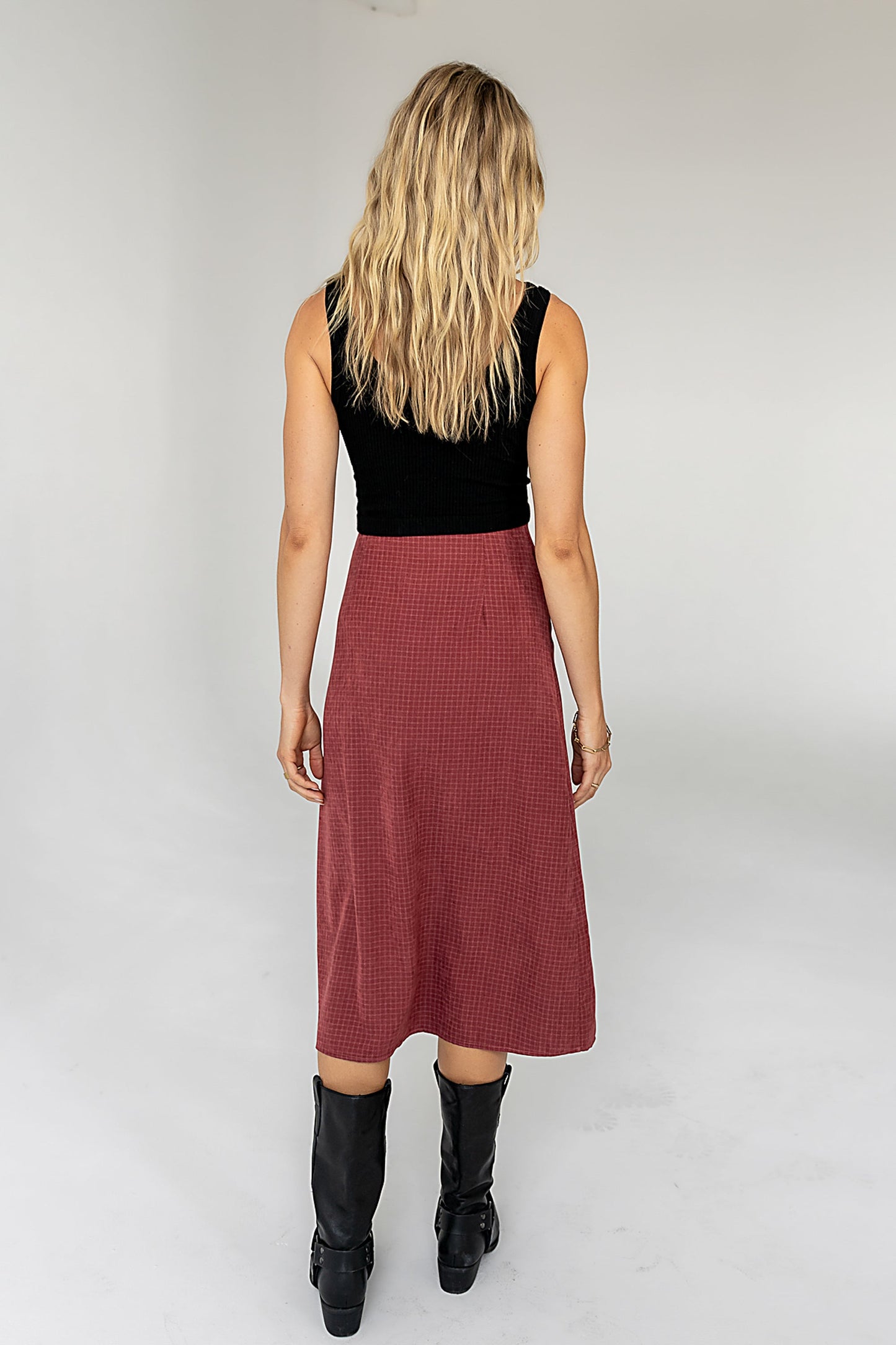 Miley Midi Skirt in Maroon - FINAL SALE