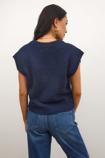 Jessie Sweater Vest in Navy - FINAL SALE