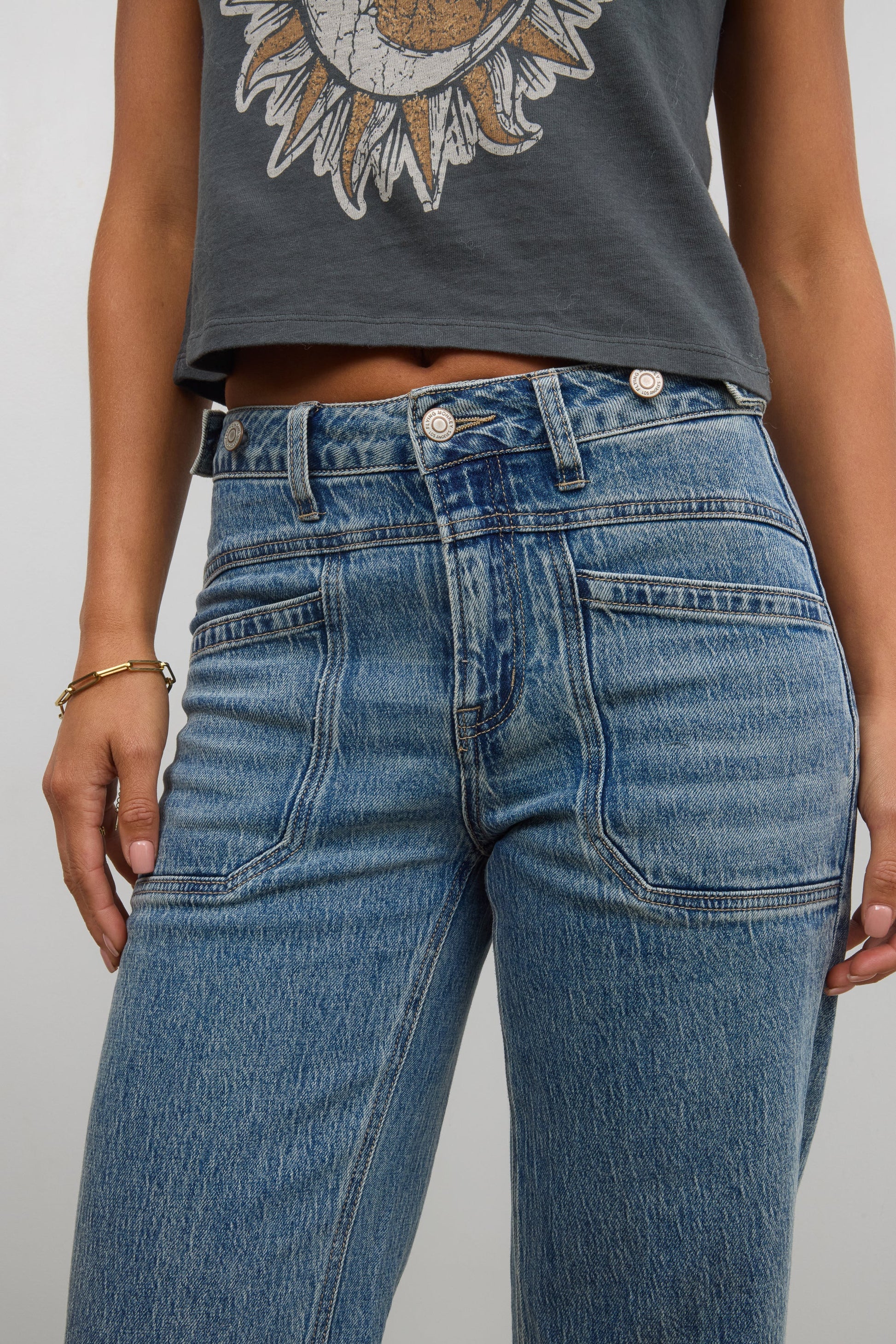 Amber Wide Leg Jeans in Medium Wash - FINAL SALE