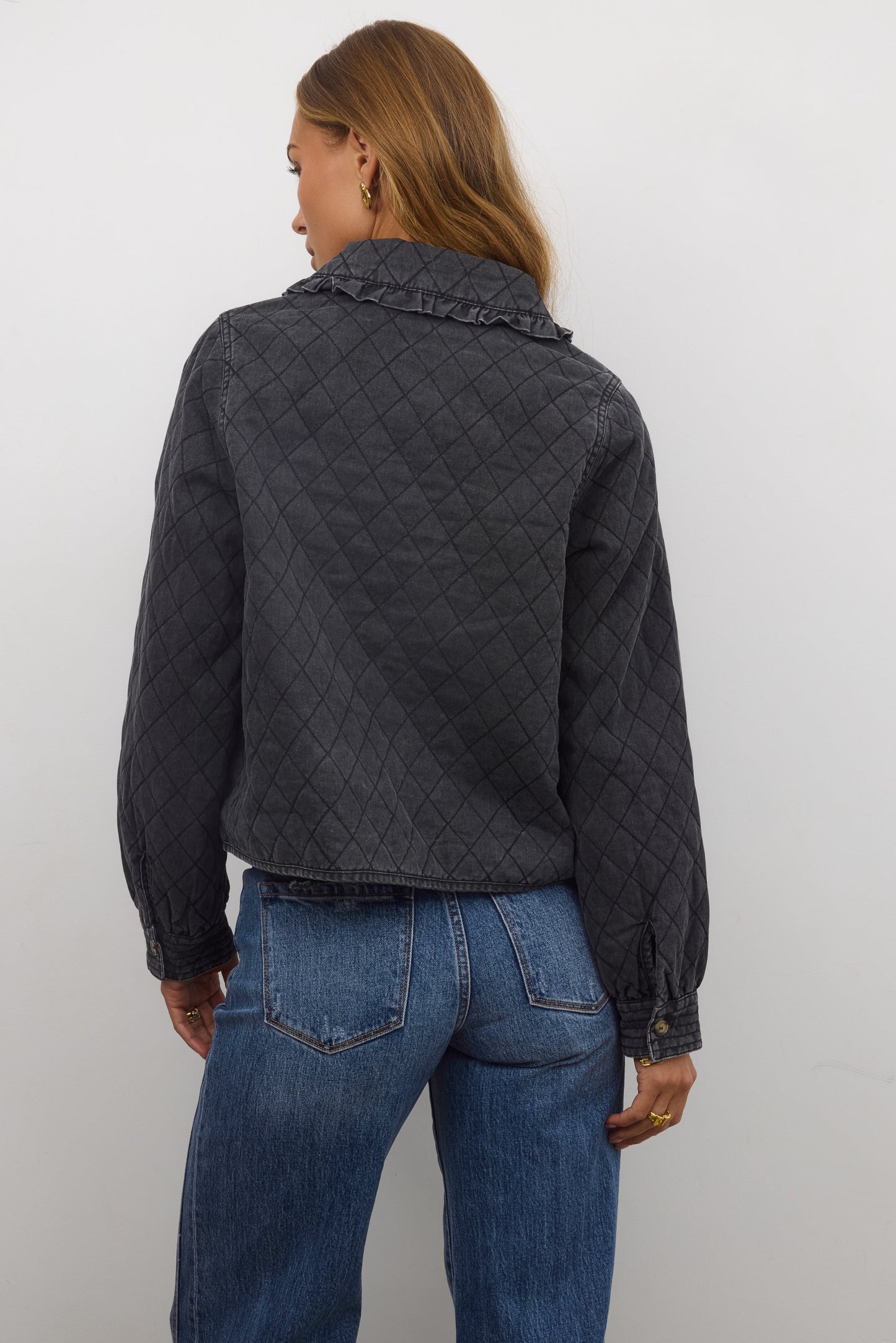 Tammy Collared Jacket in Faded Black - FINAL SALE