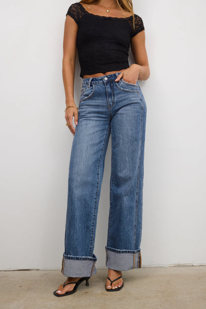 Kyla Cuffed Baggy Jeans - FINAL SALE