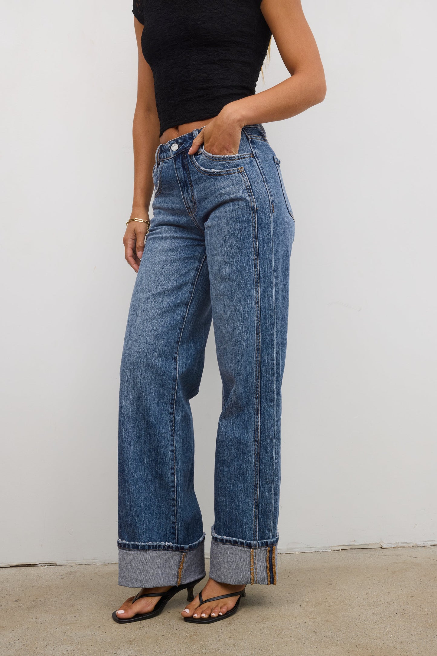 Kyla Cuffed Baggy Jeans - FINAL SALE