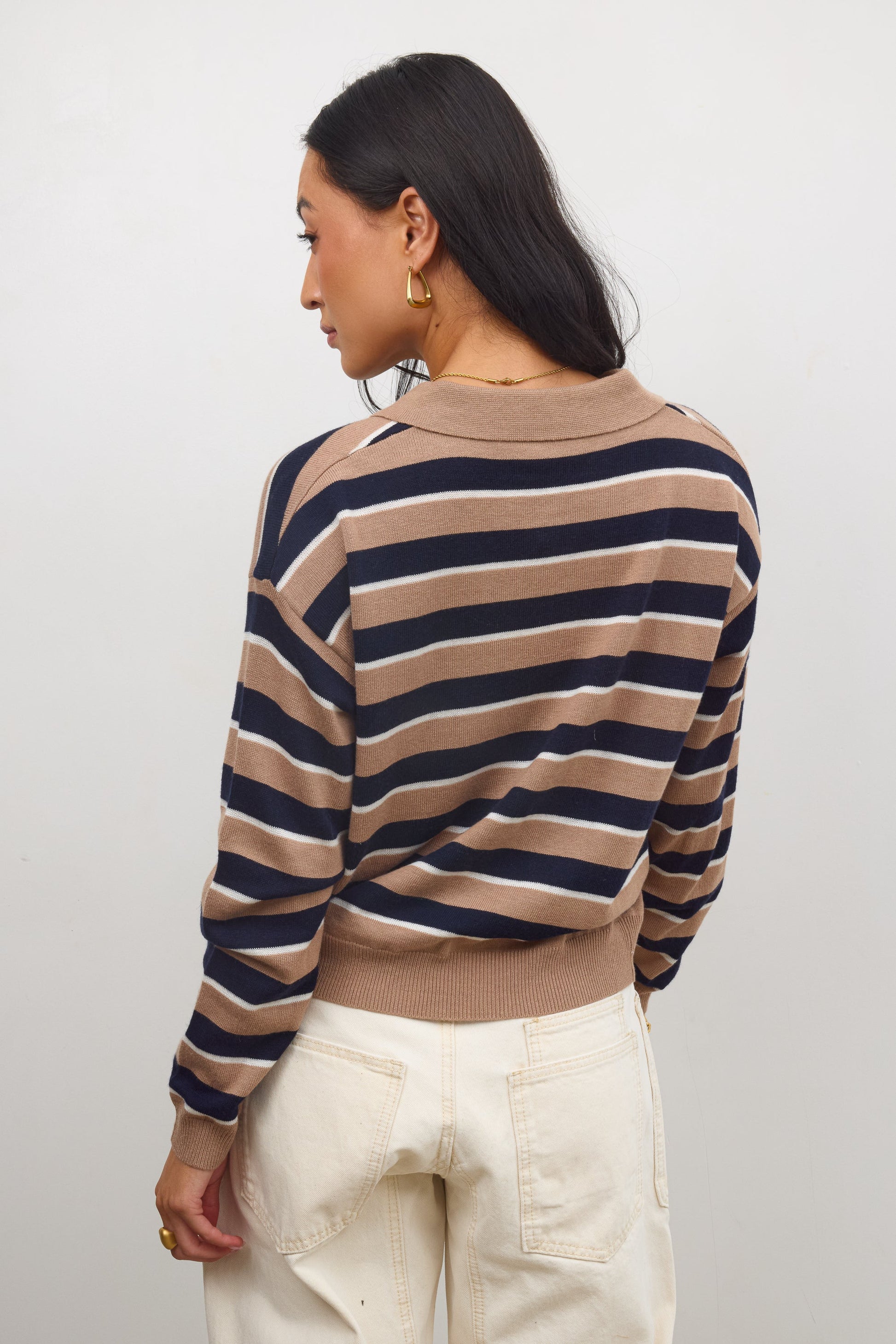 Morgan Striped Sweater in Taupe