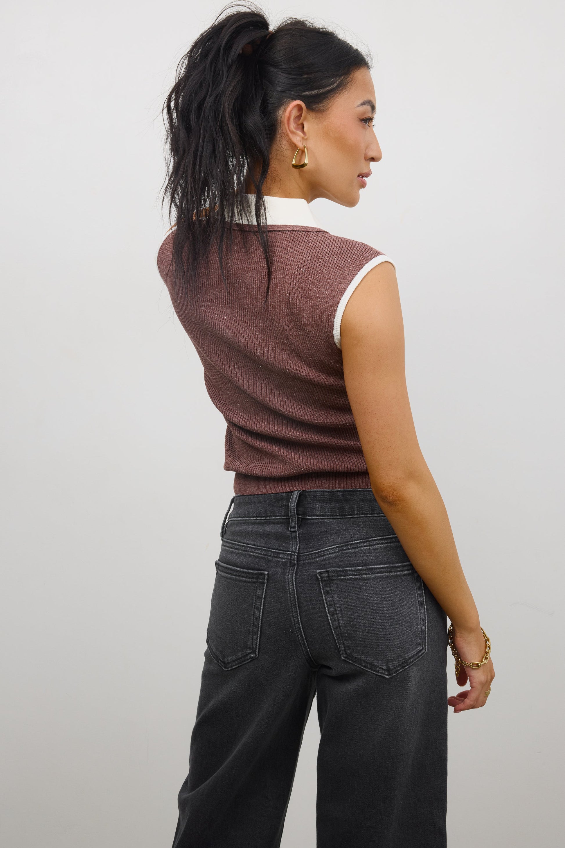 Becca Ribbed Top in Plum
