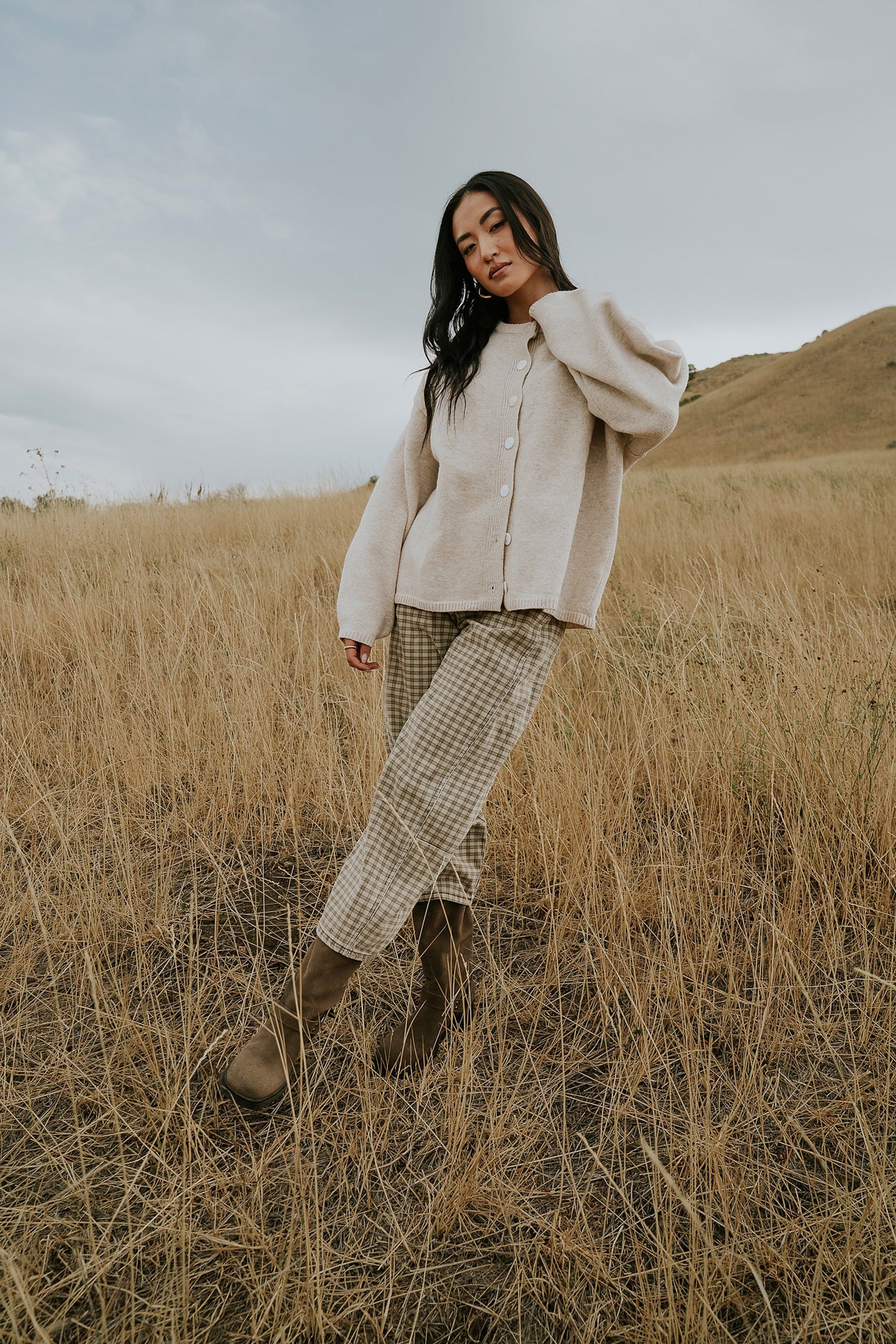 Nala Plaid Barrel Jeans - FINAL SALE