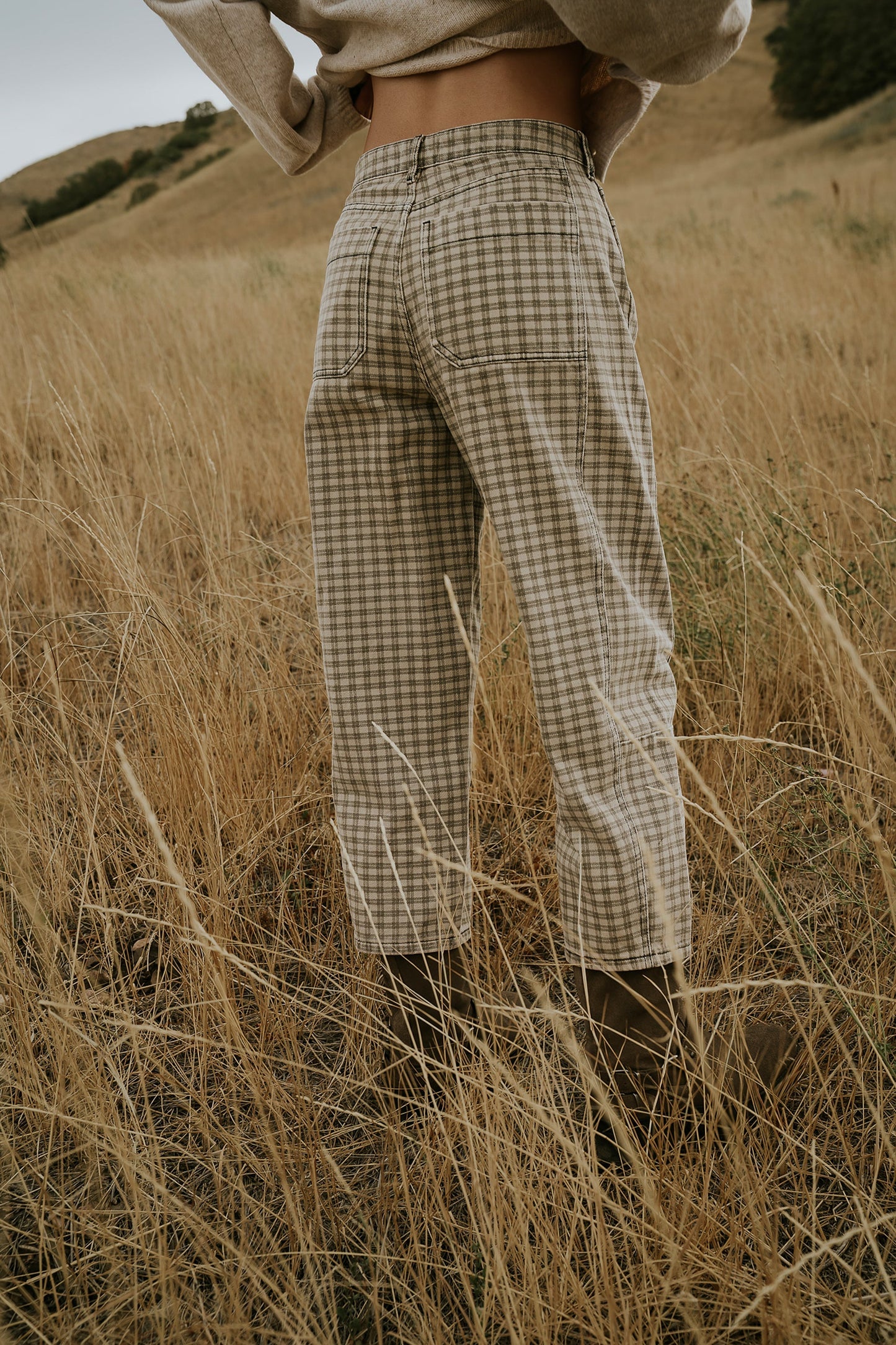 Nala Plaid Barrel Jeans - FINAL SALE