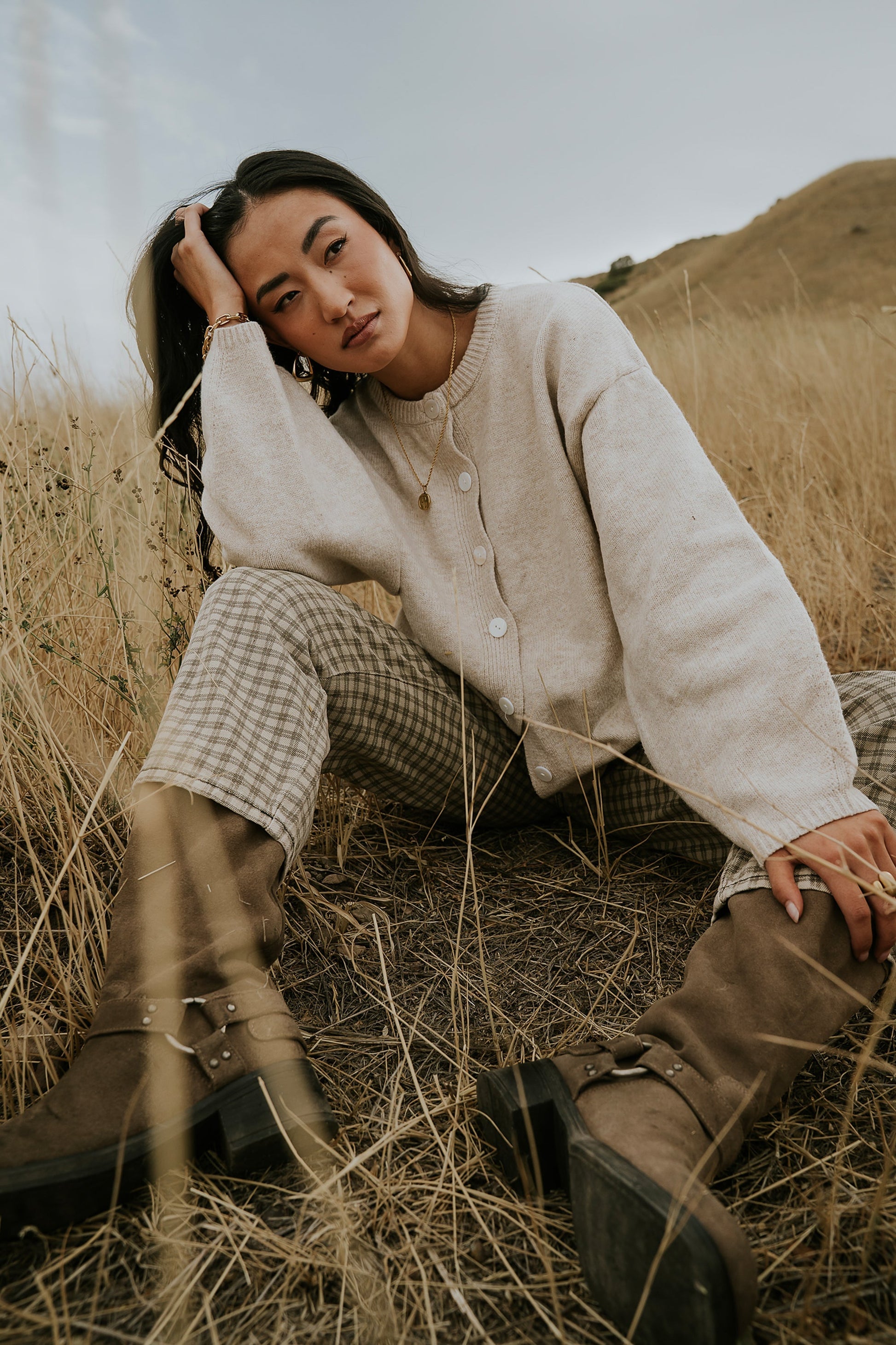 Nala Plaid Barrel Jeans - FINAL SALE
