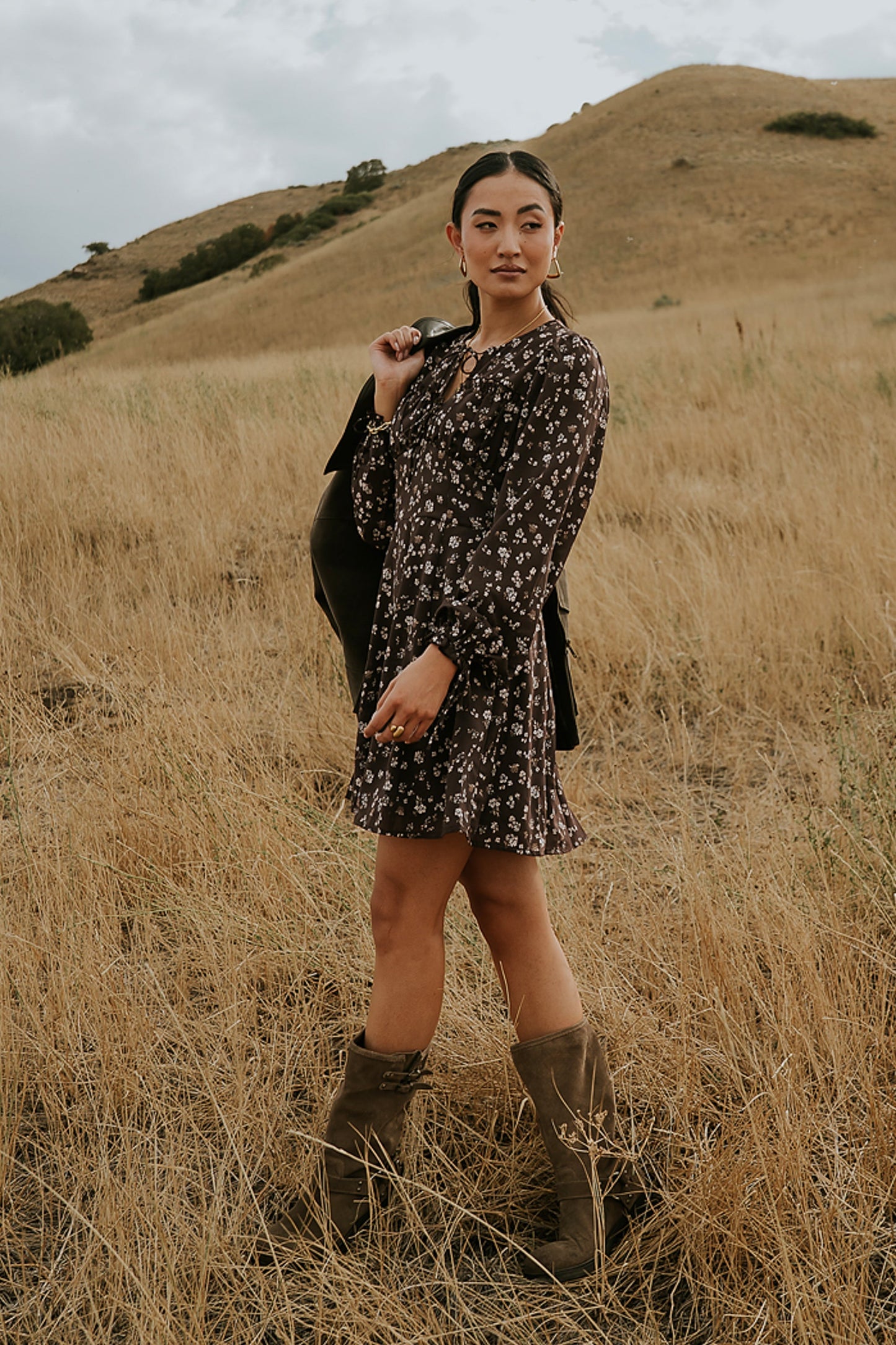Myles Floral Mini Dress in Burgundy - FINAL SALE