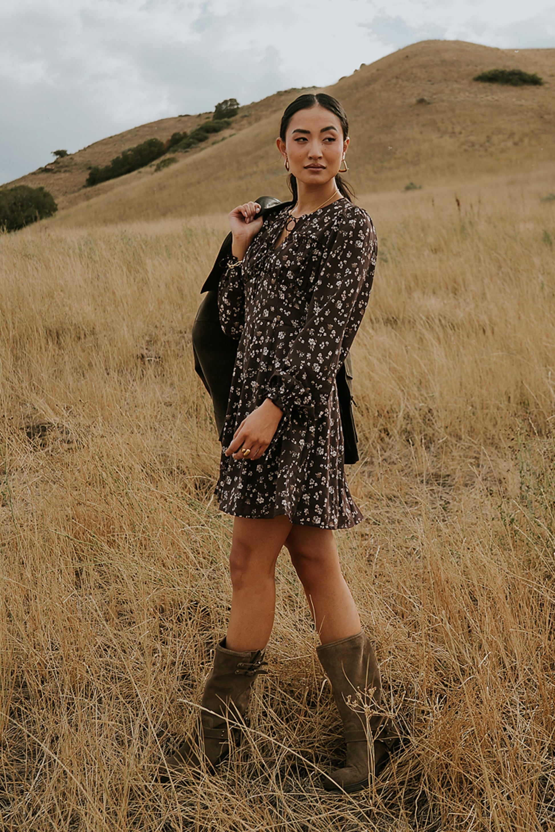 Myles Floral Mini Dress in Burgundy - FINAL SALE