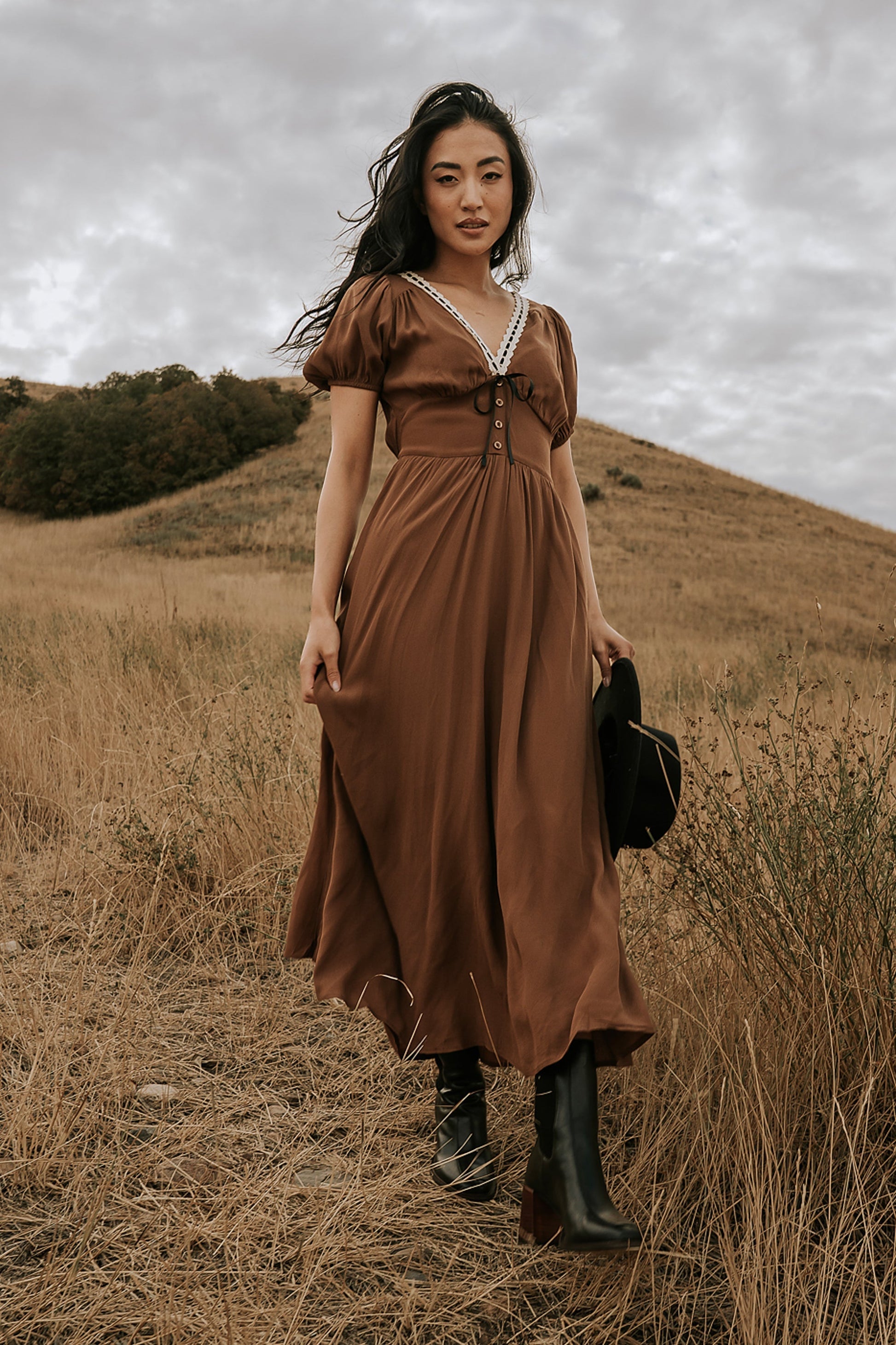 Kaydence Maxi Dress in Brown - FINAL SALE