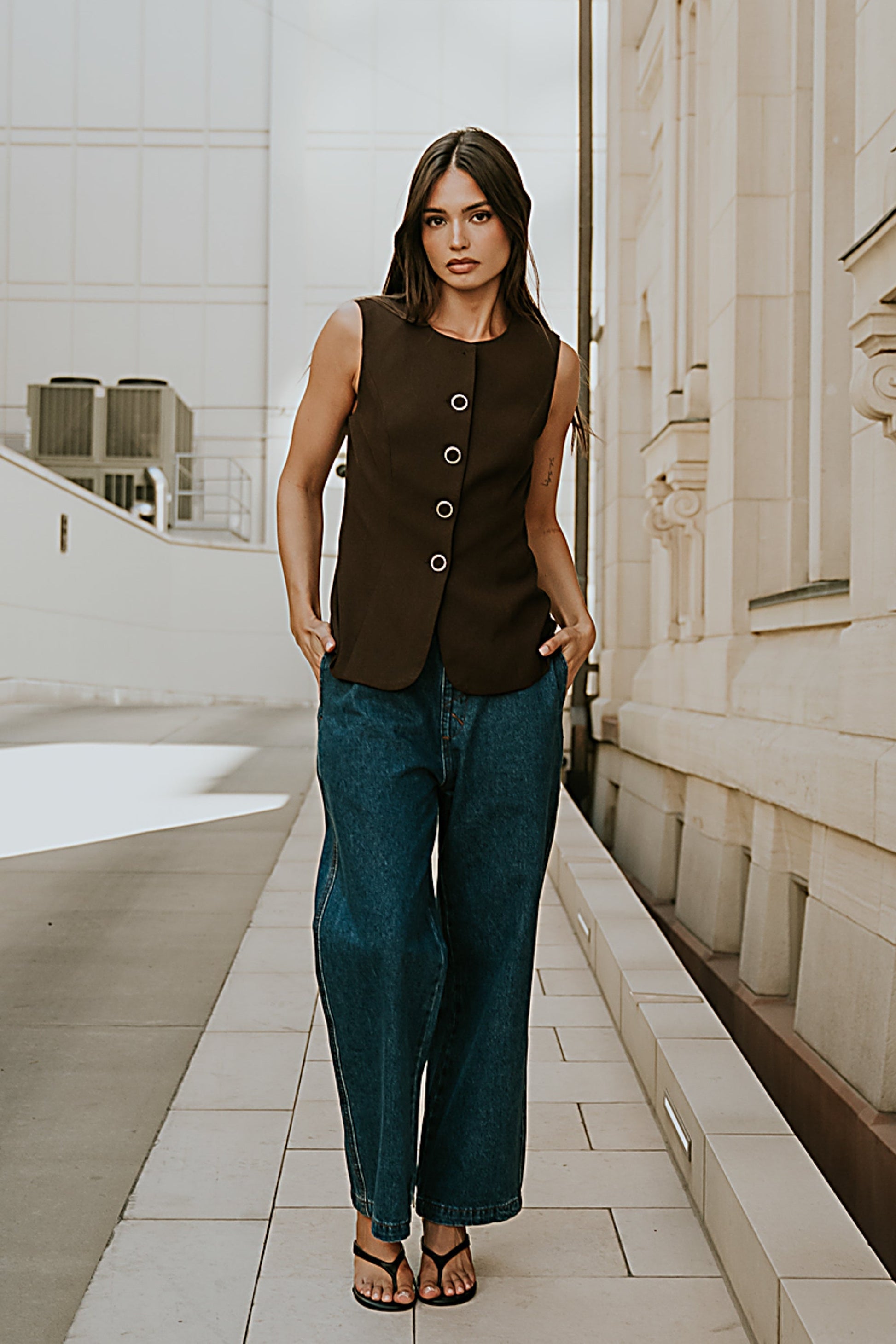 Penny Button Up Vest - FINAL SALE