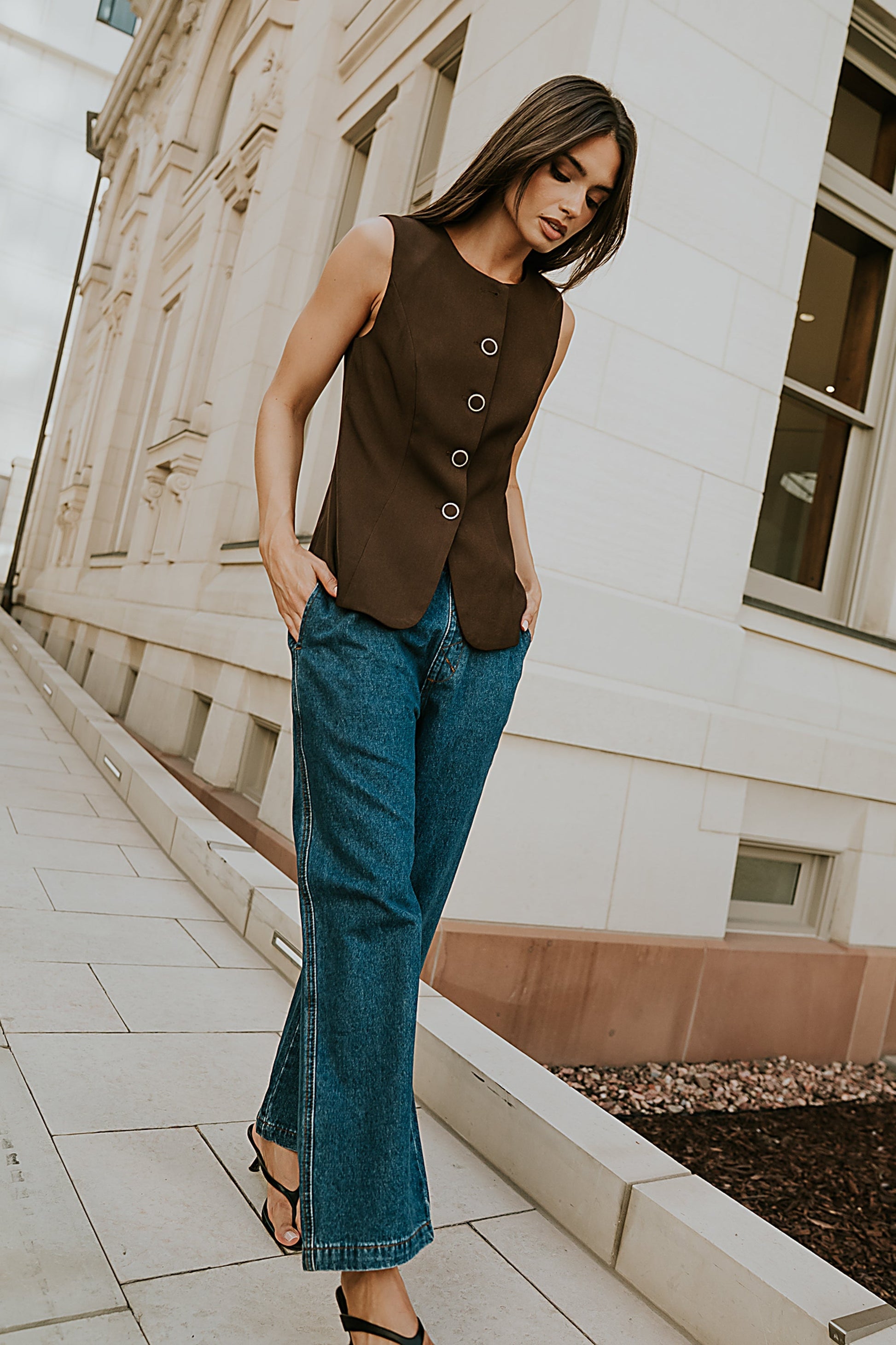 Penny Button Up Vest - FINAL SALE