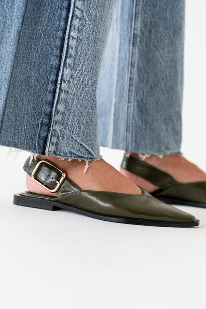 Steve Madden Shay Slingback Flats in Olive